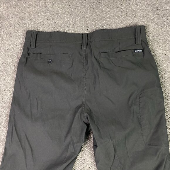 Prana Pants Men's 35 x 32 Charcoal Gray Slim Fit Alameda Chino Hiking Travel - Picture 5 of 12